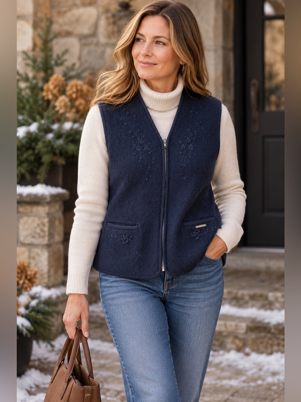 GADDY | Vintage Hand Framed Boiled Wool Embroidered Vest